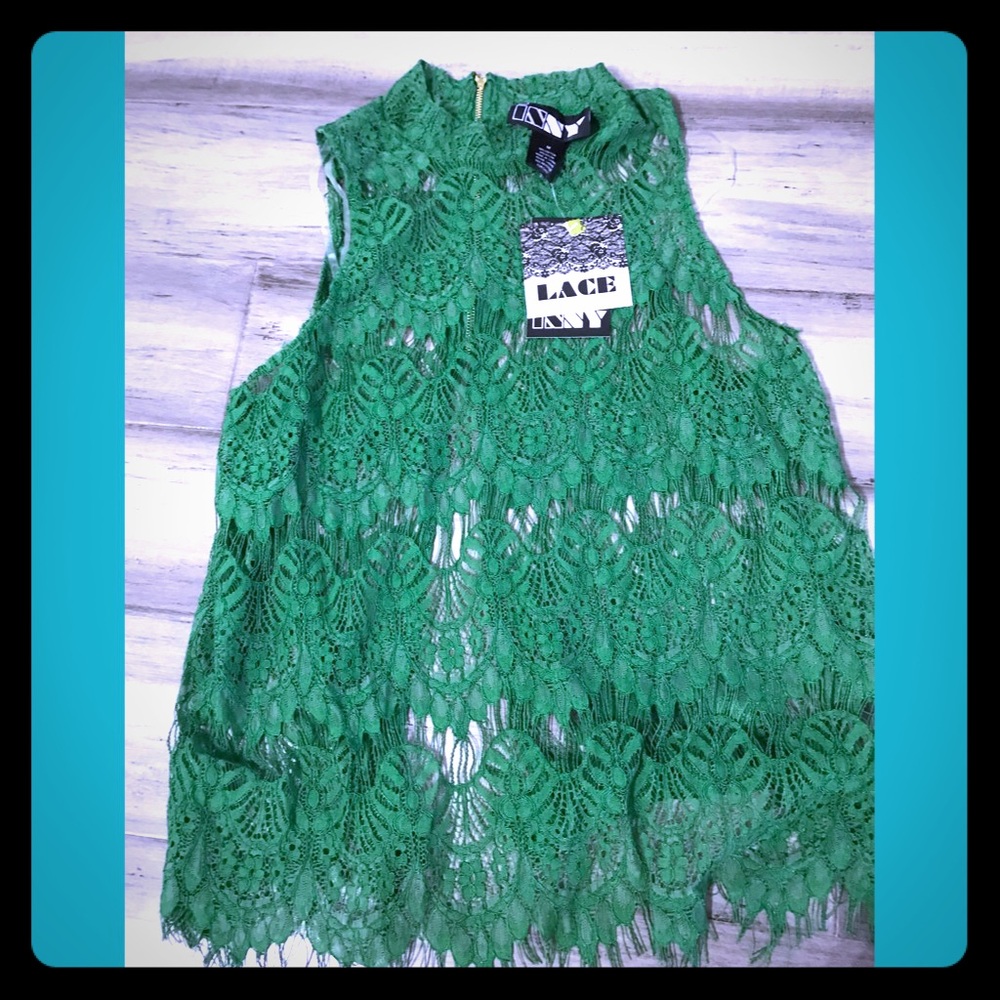 Green sheer top